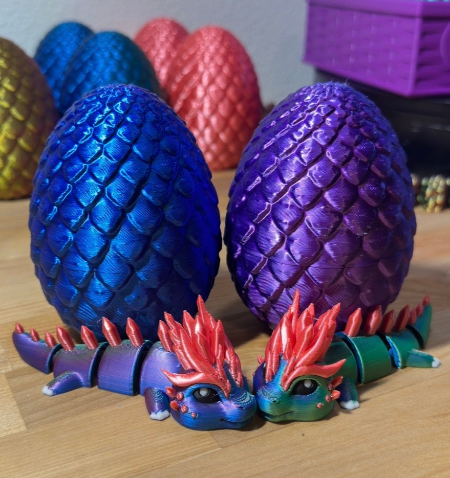 Baby Dragon and Egg- sensory fidget toy w/docking egg